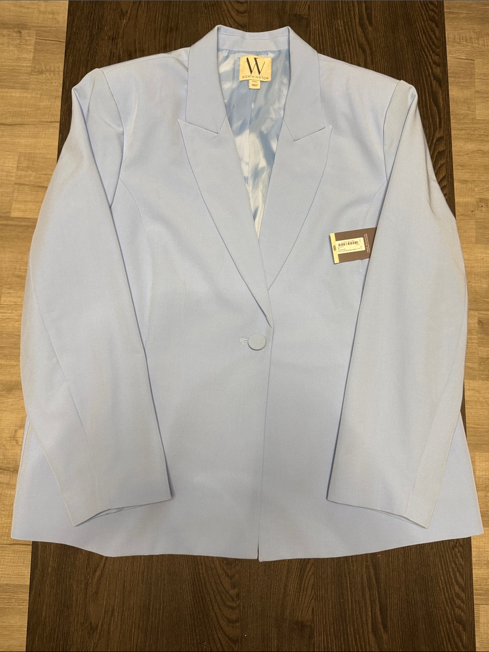 Worthington Pastel Blue Single-Button Blazer